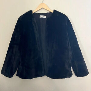 Sfera Faux Fur Coat Black Sz Large